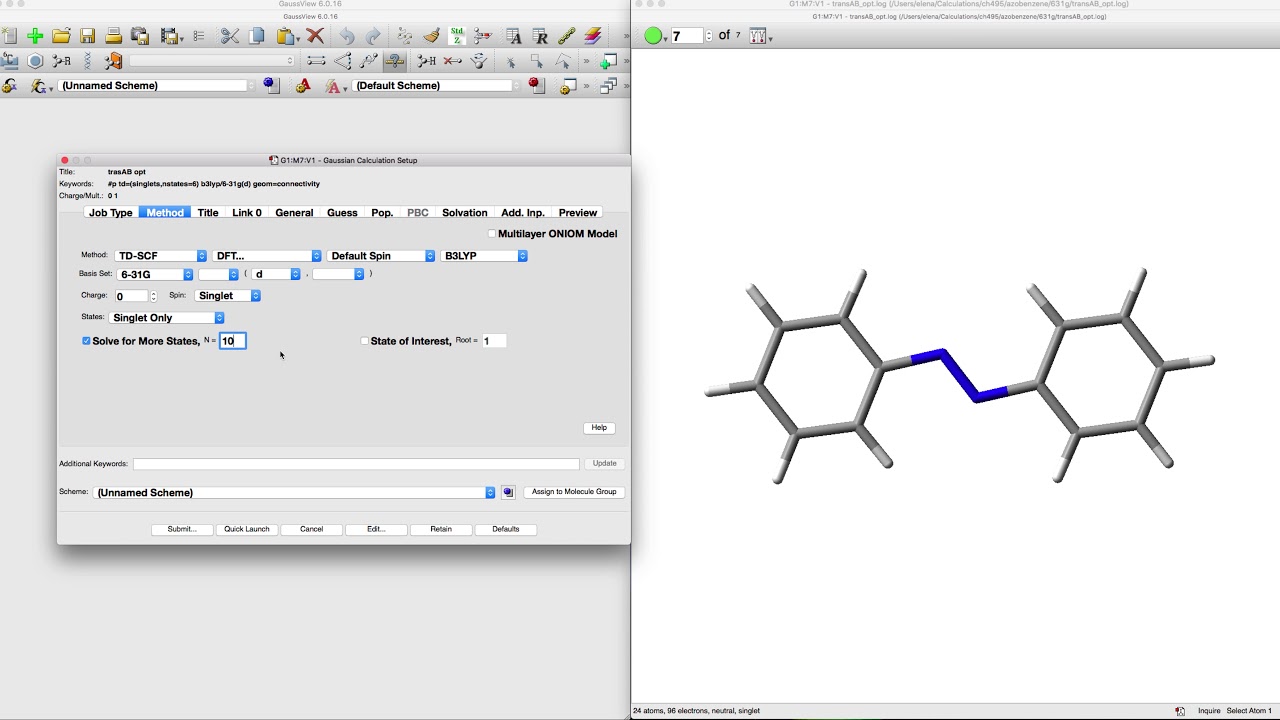Setting up TD-DFT Calculations