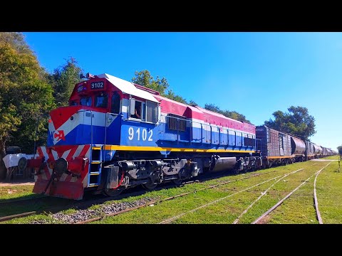 [4K] Tren cargado de NCA con la EMD GT-22CW 9102 pasando por Marcos Juárez!!!!!!