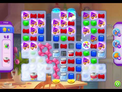 HomeScapes Level 7708 no boosters (17 moves)