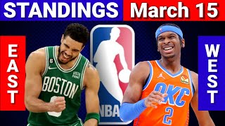 March 15 | NBA STANDINGS | WESTERN and EASTERN CONFERENCE
