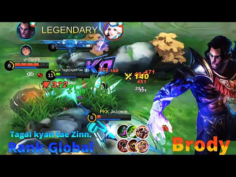 Super AGGRESIVE Brody! | Top Global 1 Brody Gameplay By Tagal kyan tae Zinn. | MLBB