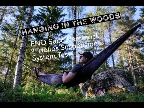 Hanging in the woods with the ENO Sub6 Hammock & Helios Suspension System