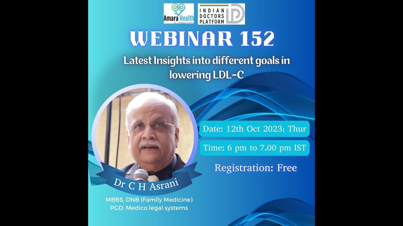 Webinar 152 – Latest Insights into different goals in lowering LDL-C by Dr C H Asrani