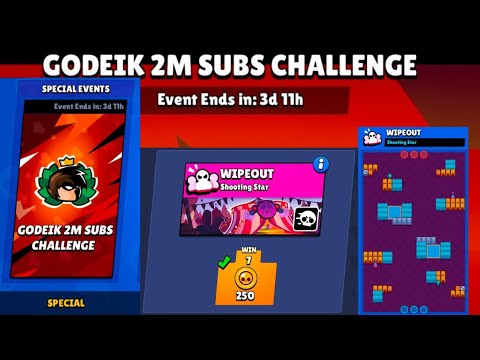 BRAWL STARS | GODEIK 2M SUBS CHALLENGE | 7 Win complete | Gameplay | Game |@GoDeiK