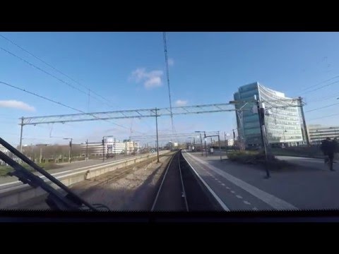A train driver's view: Hoofddorp Midden - Hoorn, SLT, 31-Dec-2015.