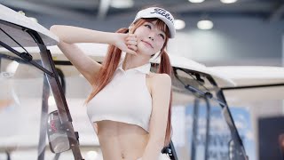 [직캠] 모델 민한나 홀터넥 & 미니스커트 골프박람회 썬볼트 골프카 ( by epoxypix