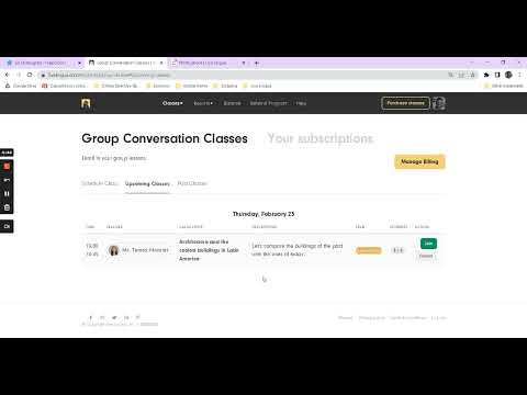 Joining a Group Conversation Class via your Live Lingua Dashboard