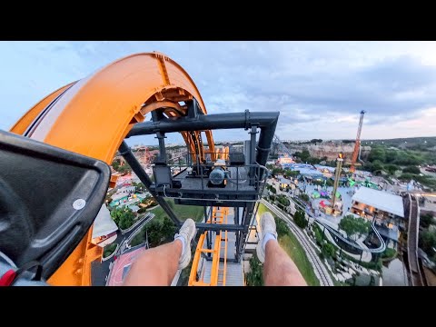 On-ride point of view of Batman The Ride