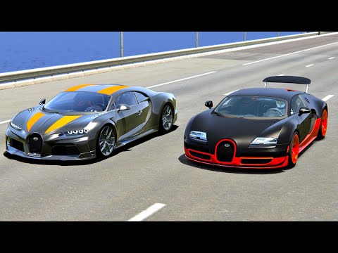 Bugatti Chiron Super Sport 300+ vs Bugatti Veyron Super Sport - Drag Race 20 KM