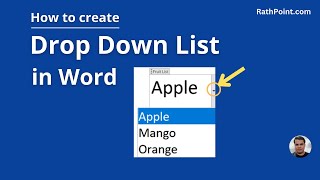 How to Create Drop Down List in Word