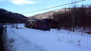 preview picture of video 'CMRR Doubleheader Snowplow Extra Clears Campground Curve'