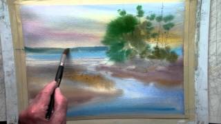 Wet Paper Seascape in Watercolor