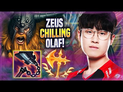 ZEUS CHILLING WITH OLAF! - T1 Zeus Plays Olaf TOP vs Volibear! | Season 2022