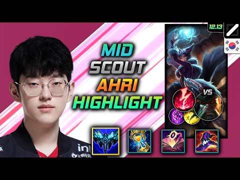 Scout Mid Ahri Everfrost Electrocute - Ahri Pro Match Highlight - LOL KR 12.13