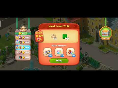 Gardenscapes Level 2456 Walkthrough "No Boosters Used"