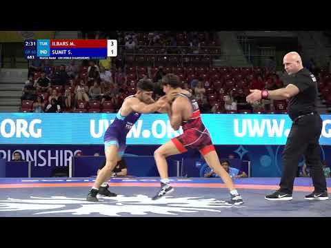 BRONZE GR - 60 kg: M. ILBARS (TUR) v. S. SUMIT (IND)