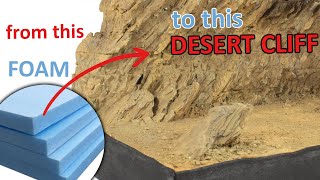 How to make realistic desert cliff diorama - (Display Stand) - DIY - for Pod Racer Scene
