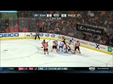 Vincent Lecavalier bottlepopper snapshot goal 4-2 Edmonton Oilers vs Philadelphia Flyers 11/9/13 NHL