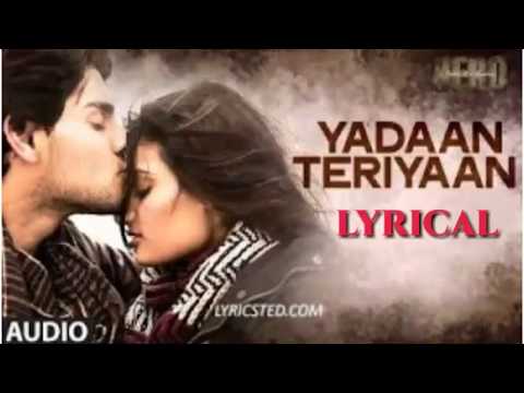 Yadaan Teriyaan Lyrics - Rahat Fateh Ali Khan | Hero | Sooraj, Athiya