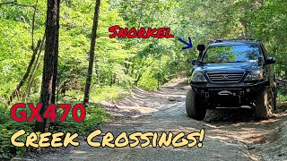 Lexus GX470 Going Off-road in the Georgia Mountains!  Several Creek Crossing!