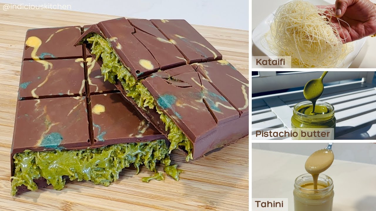 Dubai Pistachio Kunafa Chocolate Bar by Indicious Kitchen β recipe photo
