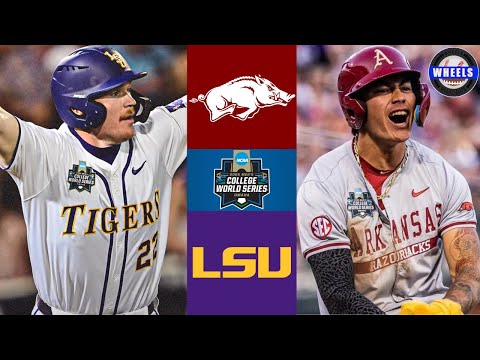 #3 Arkansas v #6 LSU (MUST WATCH, AMAZING) | Final Four College World Series | 2025 College Baseball