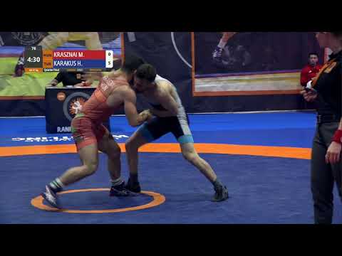 1/4 GR - 67 kg: M. KRASZNAI (HUN) v. H. KARAKUS (TUR)