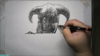 Ex 0187/2000 How to draw Skyrim / Pencil Sketch drawing / Speed Drawing