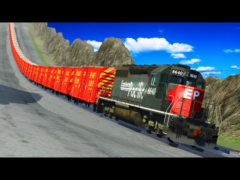 Train Accidents Derailments ✅ Super Downhill Rails END ✅ BeamNG DRIVE