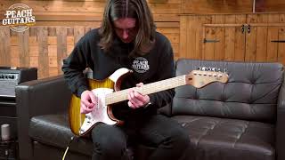 Video thumbnail for Mayones Aquila 6 Amber 2-Tone Burst by The Peach Boutique