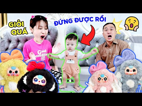 Mẹ Vê Bất Ngờ Vì Zino Đã Đứng Được | Khui Baby Three Secret Mắt 2 Màu - Zino Tv #zino #babythree