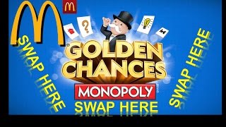 SWAP HERE LATEST OFFICIAL GAME BOARD FOR UK MCDONALDS MONOPOLY GOLDEN CHANCES 2015