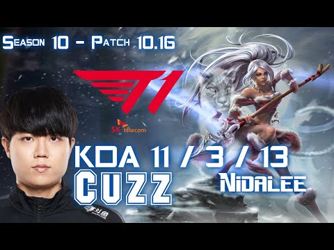 T1 Cuzz NIDALEE vs LEE SIN Jungle - Patch 10.16 KR Ranked