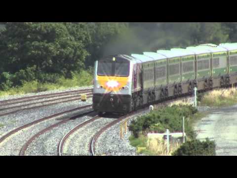 Stacumny Bridge HD-NIR 201 no.8209+Mk4's pass on service to Cork