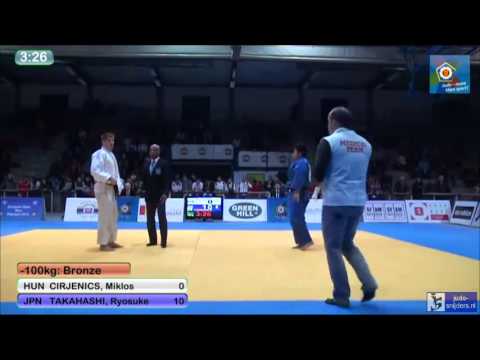 Judo 2014 European Open Men Oberwart: Cirjenics (HUN) - Takahashi (JPN) [-100kg] bronze