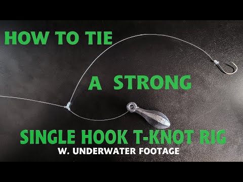 Great SINGLE HOOK T-KNOT RIG for Tautog or Bottom Fishing with Underwater Footage