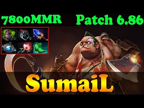 Dota 2 - Patch 6.86 : SumaiL 7800 MMR Plays Pudge Vol 2 - Ranked Match Gameplay!