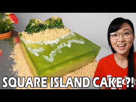 How to make SQUARE Island Cake | Island Cake WITHOUT Cake Ring | island cake without ring