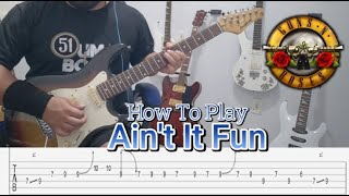 GUNS N' ROSES - Ain't It Fun - GUITAR LESSON WITH TABS