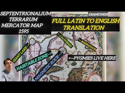 Mercator Map Latin to English Translation North Pole Septentriolium Terrarum 1595