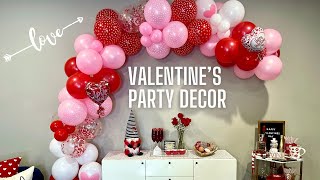 VALENTINES PARTY DECOR || DIY VALENTINES BALLOON GARLAND