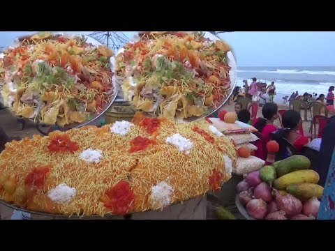 Most Favorite Indian Street Food | See How Indian People are Eating Chaat at Sea Beach Video