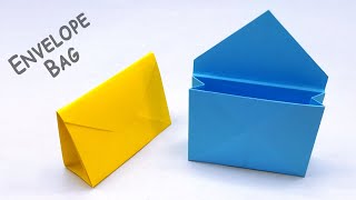 Origami Paper Handbag Shape Envelope 🎀 [Without Glue Tape] | Making Easy Paper Bag Envelopes