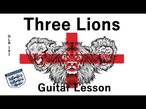 Three Lions - Guitar Lesson - England Football Song - Lightning Seeds