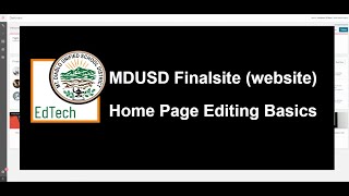 MDUSD Finalsite Homepage Editing
