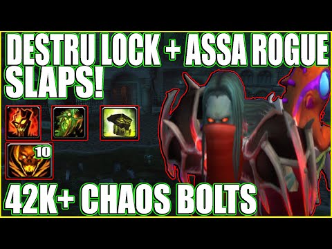 41k+ CHAOS BOLTS - Destruction Warlock & Assassination Rogue Slap in 3v3 - Oneshotting Enemies 9.2