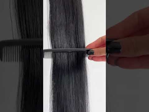 Натуральне волосся на заколках 50 см, 1 пасмо x 20 см, чорні (№01) video