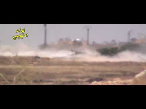 لواء صلاح الدين الأيوبي يقوم برصد دبابة النظام وهي تقوم بقصف معارة الأرتيق وكفر حمرة في حلب