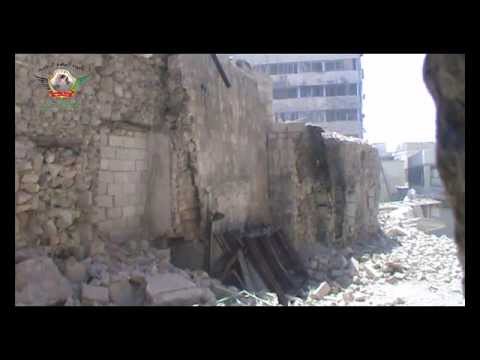 عملية تفجير احدى مقرات النظام في السبع بحرات في مدينة حلب من قبل كتيبة الصفوة الإسلامية