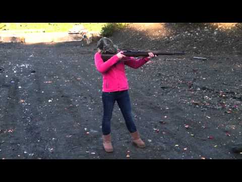 Girl shoots 30-06 m1 Garand and feels recoil